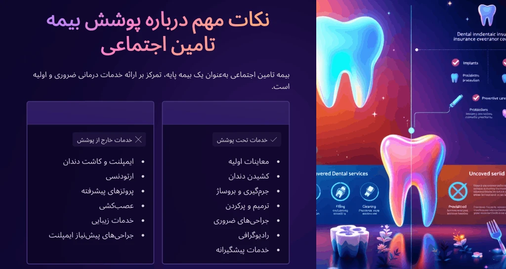 پوشش بیمه تامین اجتماعی برای ایمپلنت دندان