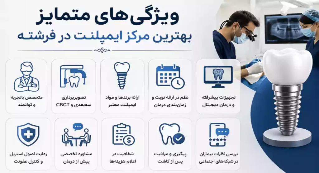ویژگی های بهترین مرکز ایمپلنت فرشته