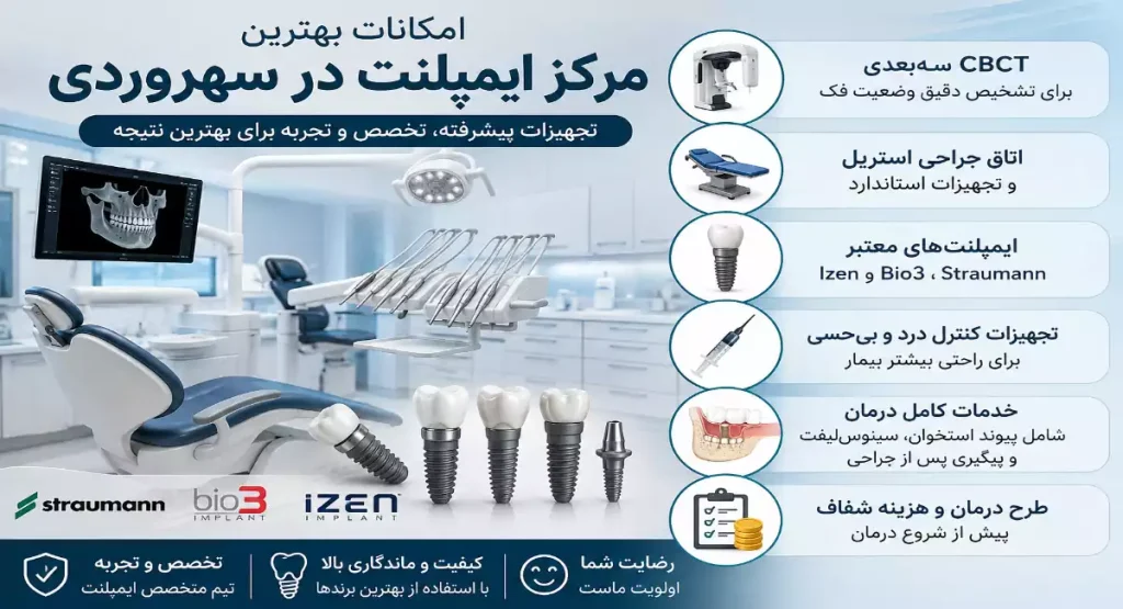 امکانات بهترین مرکز ایمپلنت در سهروردی
